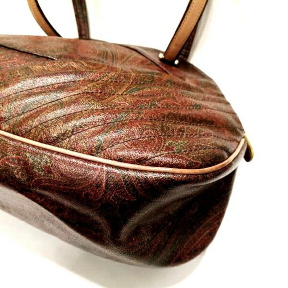 ETRO Paisley Pattern Leather Bag Shoulder Tote Ladies - Picture 4 of 9